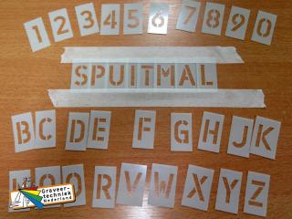 Alfabet spuitsjablonen van sterk flexibel scheurbestendig polyester kunststof